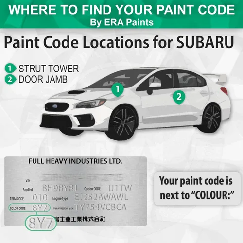 Vista 2 de ERA Paints 51E - Aspen White para SUBARU Exact Match Automotive Touch Up Paint Spray - 2K Premium Kit