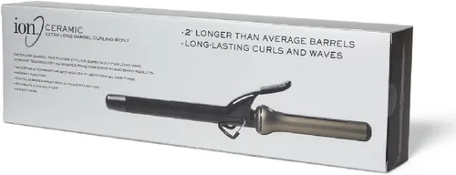 Vista 4 de Ion Rizador de barril extra largo, 1 pulgada de diámetro, longitud XL para cabello largo, rizos de larga duración, apagado automático con ajustes