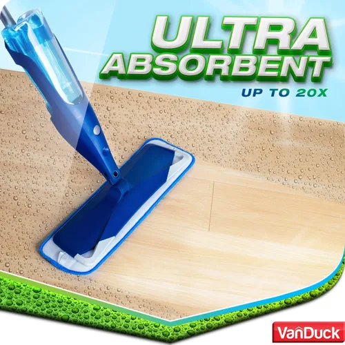Vista 7 de VanDuck Almohadillas de limpieza de microfibra compatibles con trapeadores Bona de 18 pulgadas (paquete de 3) Almohadillas de limpieza de pisos