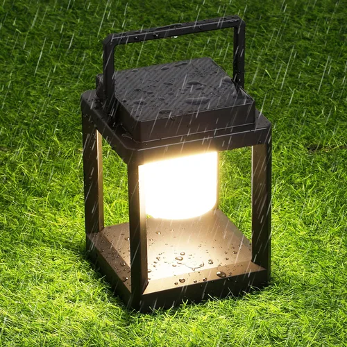 Vista 8 de DAKAFUL Lámpara de mesa para exteriores, lámparas LED para mesita de noche, faroles solares colgantes al aire libre para patio, impermeable, lámpara