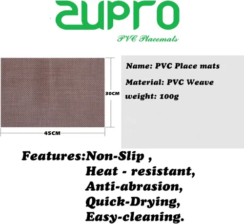 Vista 6 de Zupro - Juego de 4 manteles individuales trenzados de PVC de 18 x 12 pulgadas, color rosa para uso en interiores y exteriores Manteles
