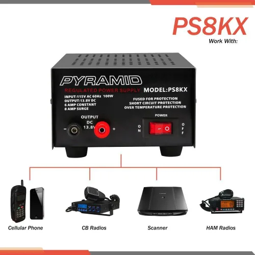 Vista 9 de Pyramid Pyramid PS8KX - Fuente de alimentación universal compacta de banco de 6 amperios regulada lineal para laboratorio doméstico, convertidor