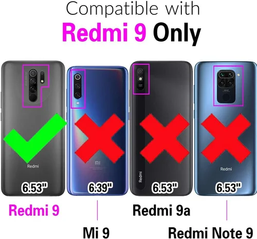 Vista 2 de Asuwish Funda de teléfono para Xiaomi Redmi 9 con protector de pantalla de vidrio templado y accesorios para celda Kickstand protector resistente