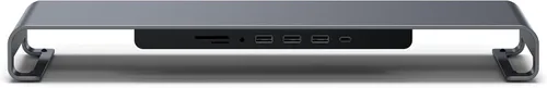 Vista 4 de Satechi - Soporte para monitor USB-C Hub, 3 puertos USB 3.0, para computadoras de escritorio USB-C data port, micro/SD card readers, audio jack