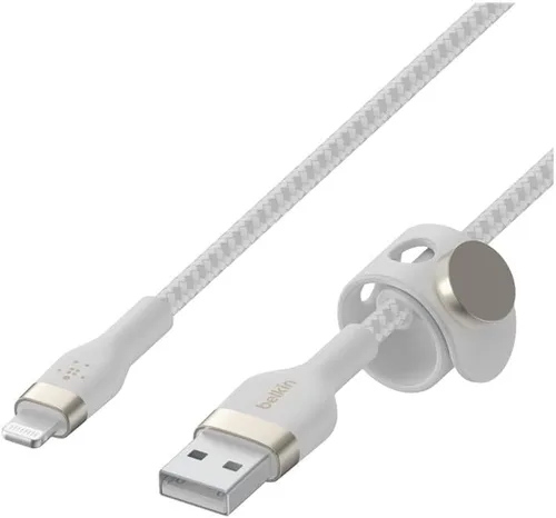 Vista 3 de Belkin BoostCharge Pro Flex Cable Trenzado USB Tipo A a Lightning (1M/3.3FT), Cable de Carga Certificado MFi para iPhone 14, 13, 12, 11, Pro, Max