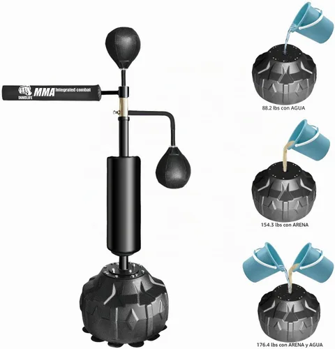 Vista 4 de InnoLife MMA Boxing Speed Trainer Punching Spinning Bar con doble cabezal de punzonado