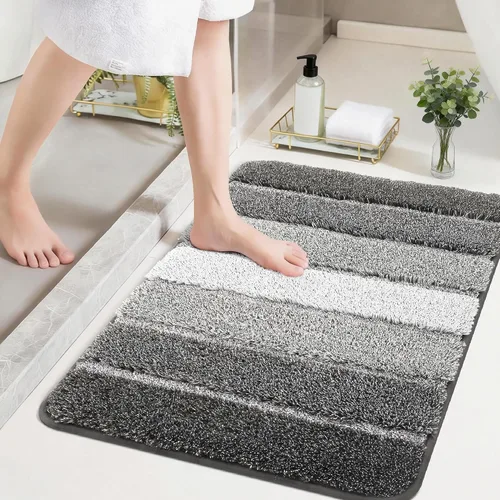 Vista 39 de COSY HOMEER Alfombras de baño de 24 x 17 pulgadas, ultra suaves y absorbentes, con respaldo de TPR antideslizante, lavable a máquina, alfombra Beige