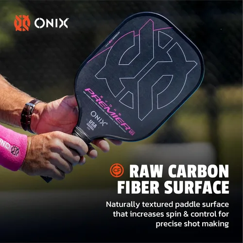 Vista 3 de Onix Carbon Fiber Surface Medium-Weight Premium Perforated Grip One-Piece Construction Pickleball Paddle