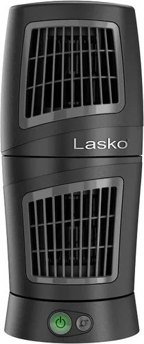 Vista 4 de Lasko Ventilador de Torre de Mesa Portátil Twist-Top™ de 12 pulgadas de 3 Velocidades con Oscilación Amplia para Dormitorio, Oficina, Negro, 4911