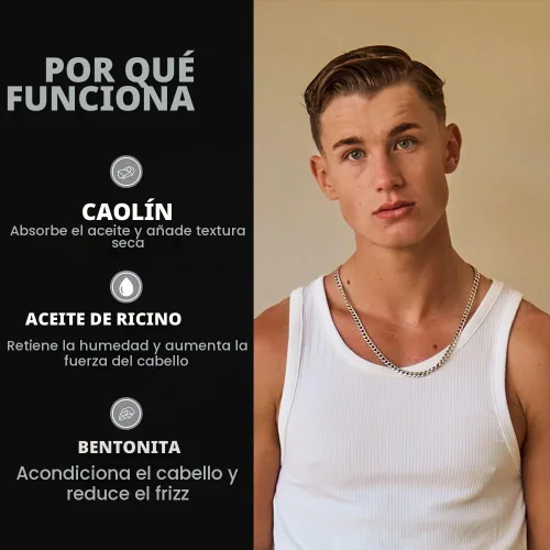 Vista 3 de Slick Gorilla - Pomada de arcilla para hombres, arcilla texturizante mate de sujeción firme, 2.5 onzas Hair clay for men with kaolin and bentonite