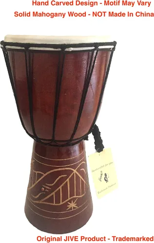 Vista 4 de JIVE BRAND yembé, tambor africano, bongó, conga - sonido profesional Tallado.