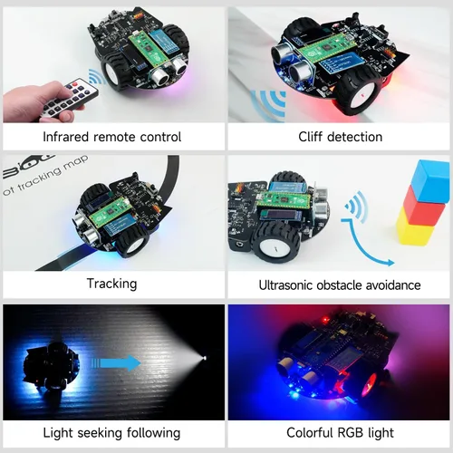 Vista 2 de Yahboom Raspberry Pi Pico2 Smart Robot Car Starter Programación Robot Kit DIY MicroPython Electrónica Científica Programación Proyecto Kit