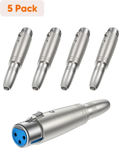 Vista 8 de CableCreation XLR 3 Pin hembra a 1/4" 0.250 in hembra socket adaptador de audio 1/4 pulgadas TRS a XLR, plata