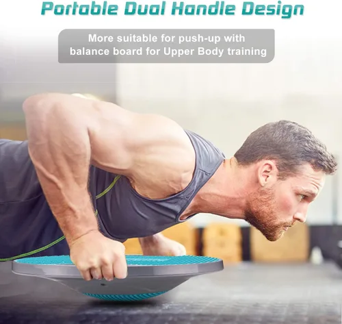 Vista 6 de NALANDA Tabla de Equilibrio Oscilante, Entrenador de Core para Entrenamiento de Equilibrio y Ejercicio, Material Saludable con Superficie
