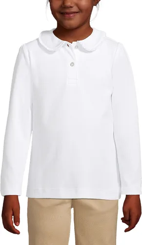 Vista 3 de Lands' End Camisa de punto con cuello Peter Pan de manga larga para niñas