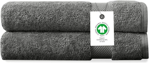 Vista 25 de Toalla de baño de felpa de algodón orgánico de lujo Certificado GOTS y OEKO-TEX Toallas de calidad hotelera premium Tecnología Feather Touch