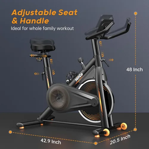 Vista 4 de HitGo Silla de escritorio para bicicleta estática de oficina, 330 libras resistente para debajo del escritorio con asiento ajustable de altura de 9