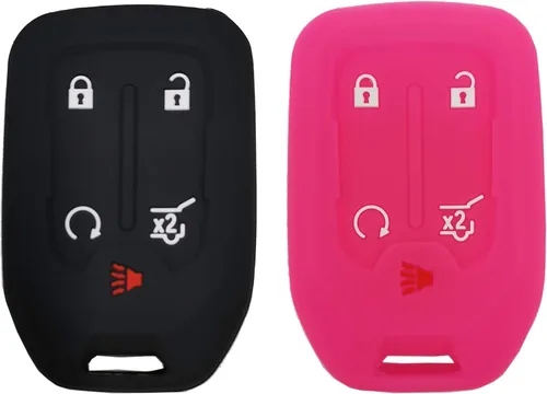 Vista 12 de 2 fundas protectoras para llave inteligente para GMC Acadia Terrain Yukon Chevrolet Suburban Tahoe entrada remoto sin llave, funda protectora