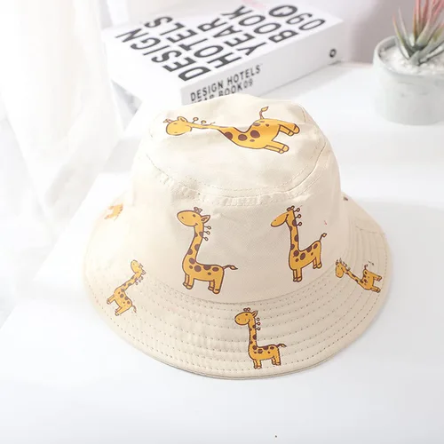 Vista 2 de Sombrero plegable con diseño de jirafa para niños y niñas de 1 a 4 años Beige