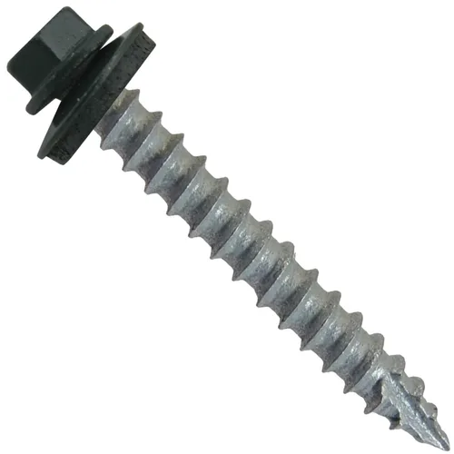 Vista 30 de TORNILLOS PARA TECHOS DE METAL #14: (250) Tornillos x 1" ABC GRIS Tornillo para techo de chapa metálica con cabeza hexagonal y arandela.