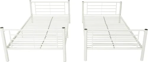 Vista 10 de Walker Edison Elodie - Litera de metal, cama individual sobre cama individual, color blanco