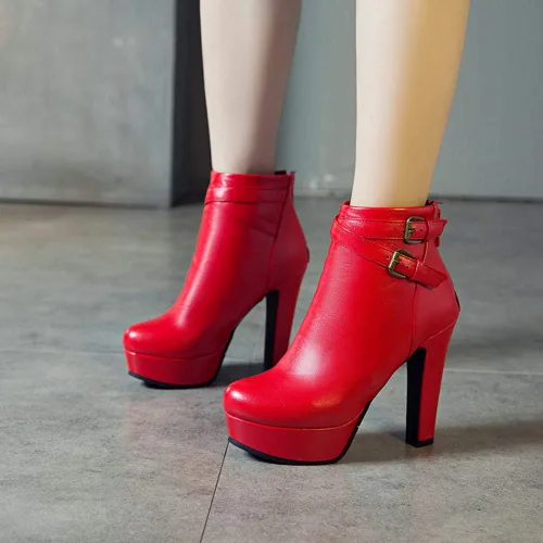 Vista 7 de Scaoruki Zapatos de otoño de moda para mujer, botines de tacón de bloque