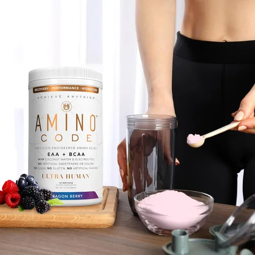 Vista 9 de Ultra Human Amino Code Aminoácidos esenciales + BCAA + electrolitos de agua de coco Bebida energética de aminoácidos saborizados