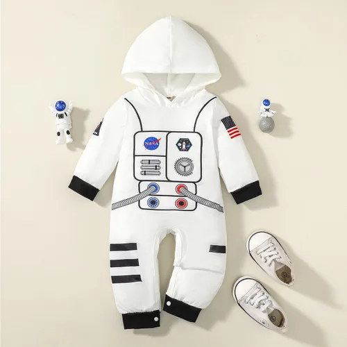 Vista 2 de Disfraz de Halloween para niño recién nacido, traje de Halloween para bebé, mameluco de astronauta