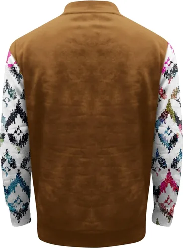 Vista 2 de WENKOMG1 Sudadera india con cremallera de un cuarto para hombre, cuello de solapa, estilo retro, para invierno y otoño