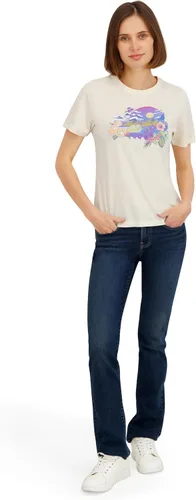 Vista 2 de Spyder Camiseta de manga corta con estampado floral de puesta de sol para mujer Perla