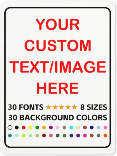 Vista 13 de Letreros personalizados para negocios al aire libre de metal con texto en inglés «Make Your Own 12X12» Letrero personalizado para jardines al aire