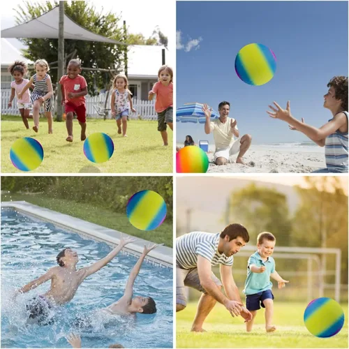 Vista 7 de Pelota de patio de recreo, Kickball de 8.5 pulgadas para niños y adultos, para interiores y exteriores, balón de balón de dodgeball de cuatro bolas