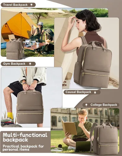 Vista 5 de Mochila de viaje de mano aprobada para el vuelo, pequeña mochila de viaje para mujeres, mochila de mano para artículos personales, bolsa de viaje