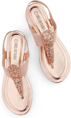 Vista 3 de DREAM PAIRS Sandalias estilo gladiador de tiras elásticas para mujer para el verano