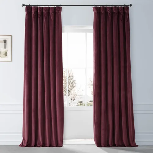 Vista 29 de HPD Half Price Drapes - Cortinas de terciopelo de lujo con bloqueo de luz para dormitorio (1 panel), 50W X 84L, cortinas Hotel con bloqueo de luz