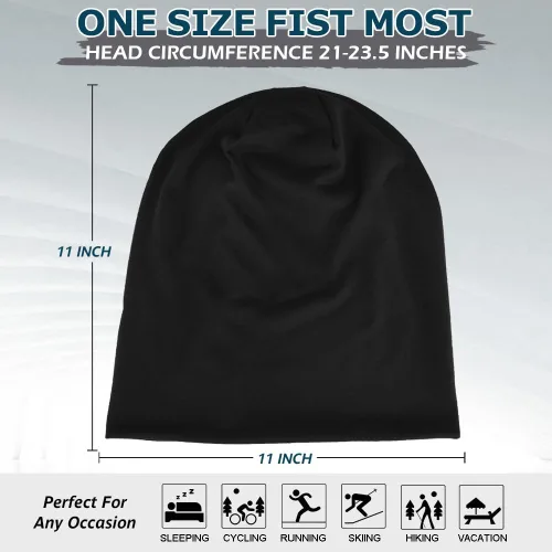 Vista 3 de EINSKEY Gorro ligero holgado para hombres y mujeres, gorro de algodón fino de gran tamaño, gorro de quimioterapia, gorro para dormir nocturno