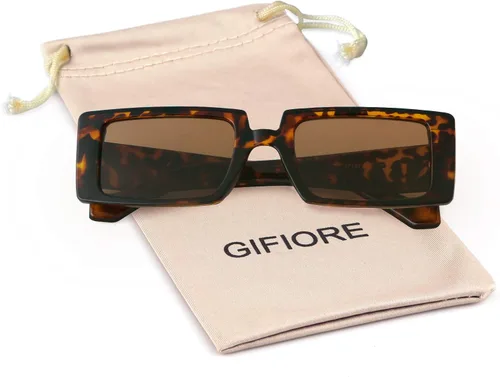 Vista 6 de Gafas de sol GIFIORE rectangulares para mujer gafas de sol modernas estilo retro gafas con montura ancha y con protección UV400