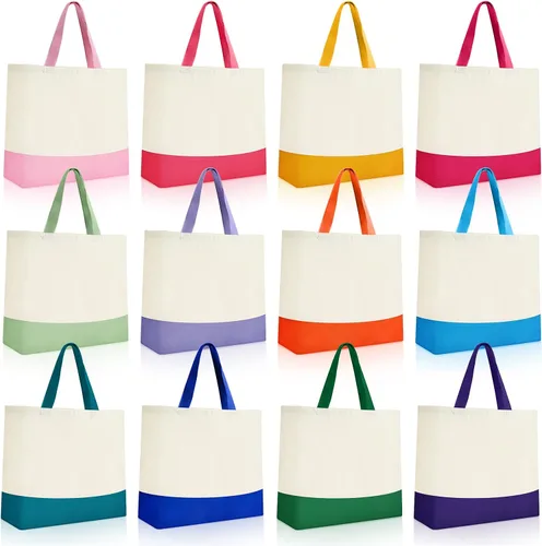 Vista 16 de Epakh Bolsas de lona a granel de 18.5 x 15 pulgadas, reutilizables, bolsas de compras para comestibles, equipaje para compras