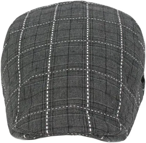 Vista 2 de WITHMOONS Compruebe Newsboy Sombrero de algodón Cabbie Conducción Caza Golf Gorra plana YZ30153