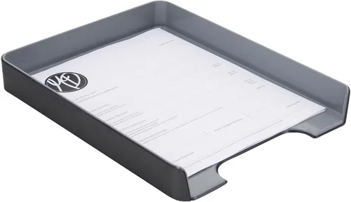 Vista 4 de Advantus Fusión bandeja para cartas, 12 13/16"H x 1 3/4"W x 10 1/8"D, Negro/Gris