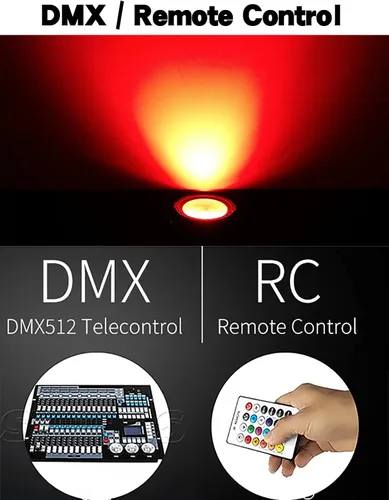 Vista 3 de SHEHDS Luces LED de 30 W COB Wash RGB 3 en 1 luces de fiesta con control remoto y DMX, activado por sonido para bodas, Navidad, espectáculos