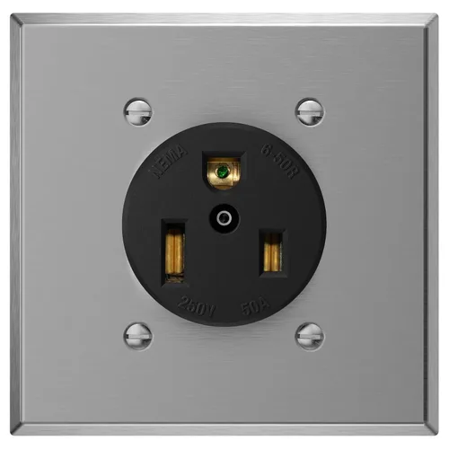Vista 10 de AIDA Receptáculo de Alimentación de Montaje Empotrado de 30A 250V, NEMA 6-30R, Toma de Corriente de Cuchilla Recta Certificada por UL, con Placa