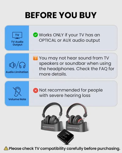 Vista 6 de Avantree HT41899 Plus 2 - Auriculares inalámbricos Bluetooth duales para ver televisión con transmisor y bases de carga, aptX adaptativo y soporte