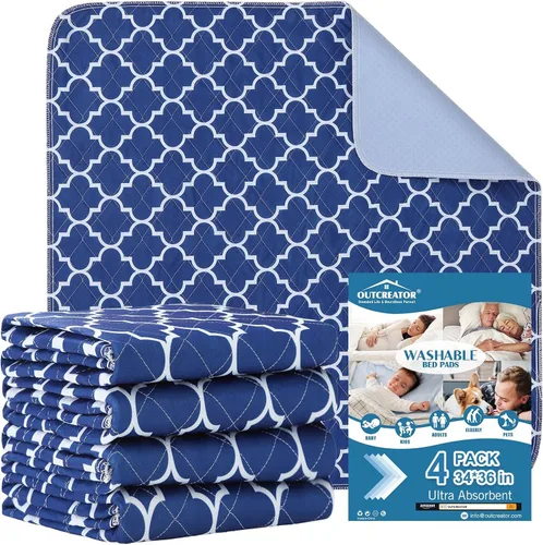 Vista 36 de OUTCREATOR® Almohadillas de cama lavables de 34" x 56" (paquete de 2), protector de colchón para incontinencia, almohadillas impermeables