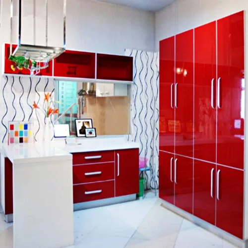 Vista 5 de Livelynine Papel de contacto rojo autoadhesivo para decoración de papel de pared, papel tapiz autoadhesivo para armarios de cocina, encimeras