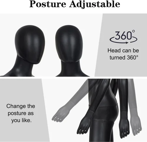Vista 4 de Kinfant Maniquí de cuerpo completo femenino – Soporte de maniquí desmontable de 6 pies con base de metal, modelo de vestido ajustable para tienda