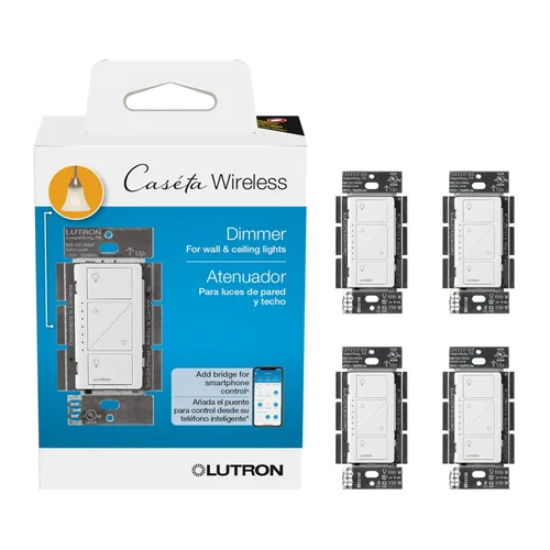 Vista 15 de Lutron Caseta - Interruptor de atenuación inteligente original (requiere Lutron Smart Hub), para luces LED, 150 vatios, un solo polo/3 vías, no Negro
