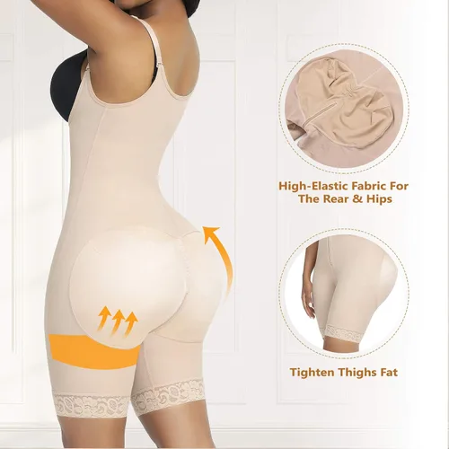 Vista 5 de FeelinGirl Fajas moldeadoras para mujer con control de abdomen faja colombiana para mujer con cremallera busto abierto entrenamiento de cintura