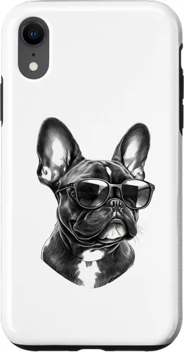 Vista 8 de Funda para iPhone 15 Bulldog Francés con gafas de sol
