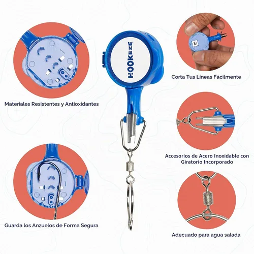 Vista 2 de Herramienta de atado de nudos de gancho HOOK-EZE Protección contra ganchos de peces Ata nudos de pesca fácilmente Gadgets geniales